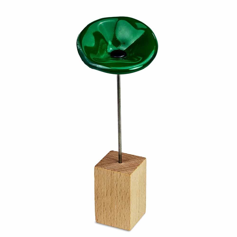 Handgefertigte Glasblume - grün