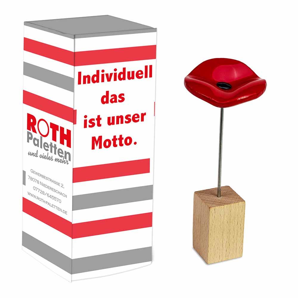 Handgefertigte Glasblume - rot
