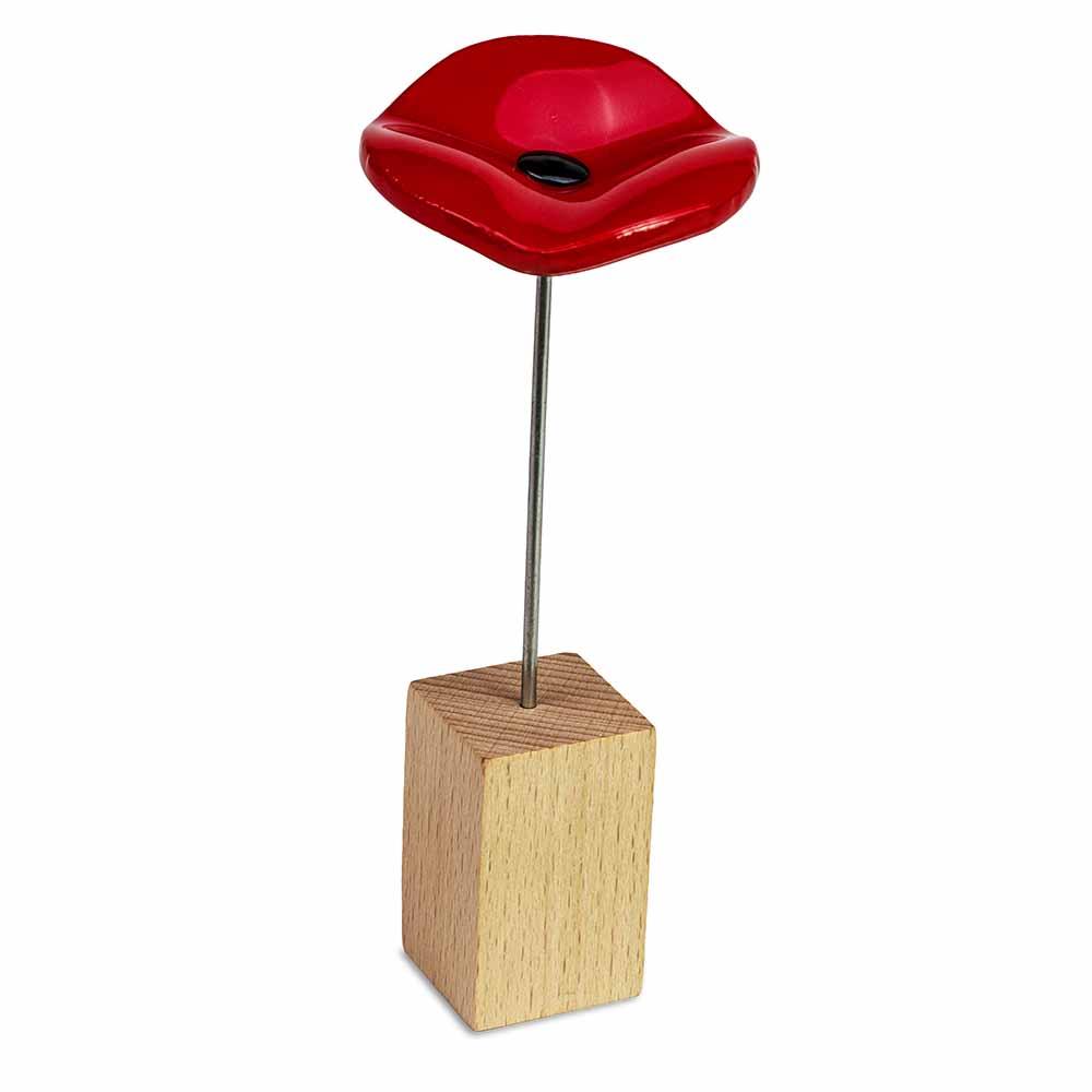 Handgefertigte Glasblume - rot