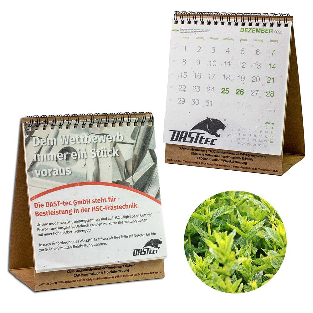 Samenpapier-Tischkalender - Weihnachten - Minze