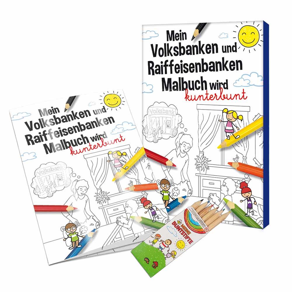 Malbuch / Mal-Set A6 - Volksbanken&Raiffeisenbanken - Malset neutral