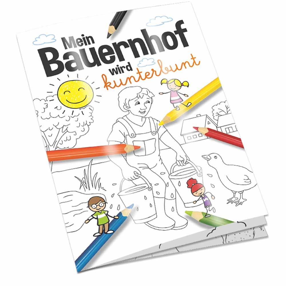 Malbuch / Mal-Set A6 - Bauernhof - Malbuch mit 1-c Logoeindruck