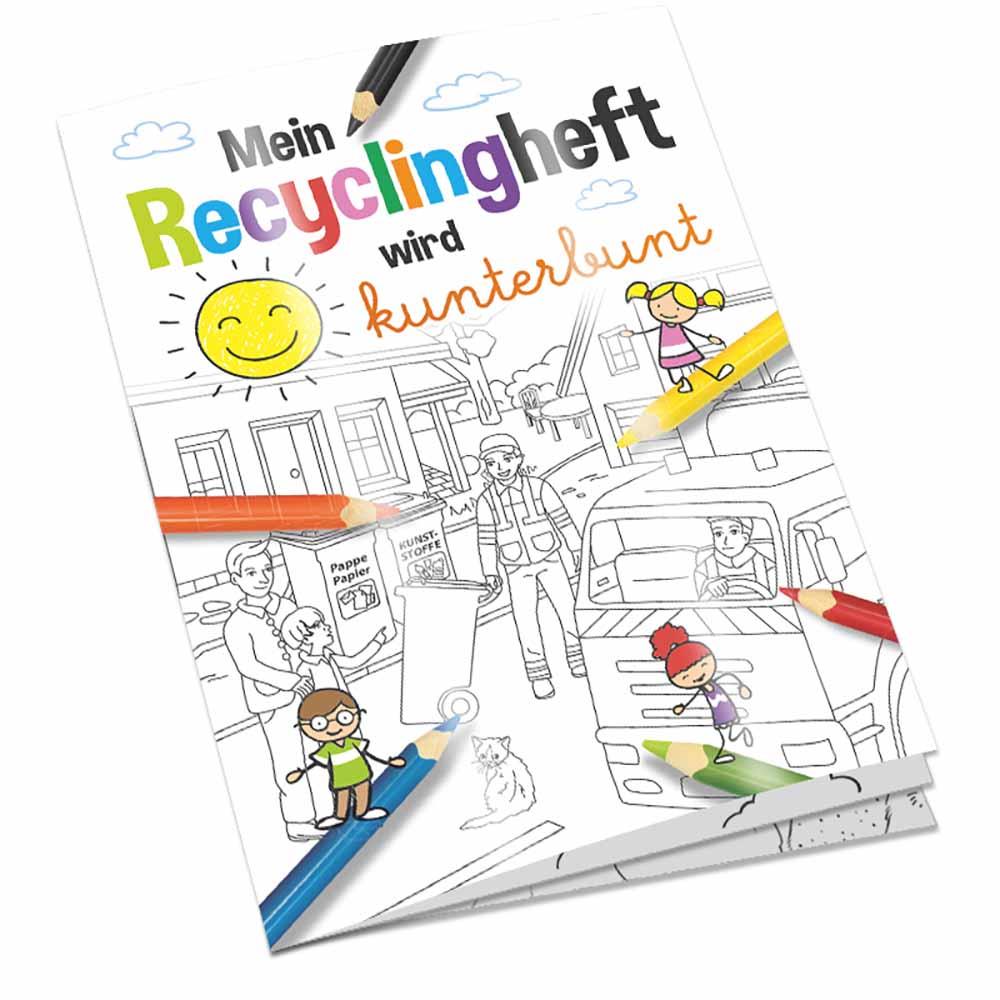 Malbuch / Mal-Set A6 - Recycling - Malbuch mit 2-c Logoeindruck