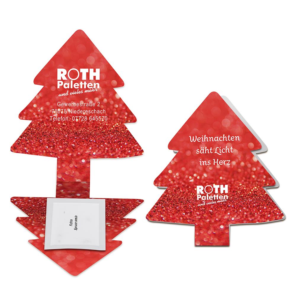Klappkärtchen Tannenbaum - Druck individuell 4/4-c