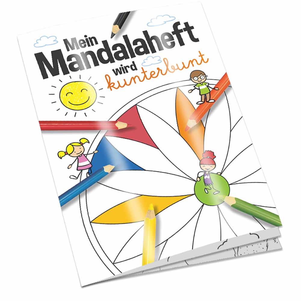 Malbuch / Mal-Set A5 - Mandala - Malbuch mit 2-c Logoeindruck