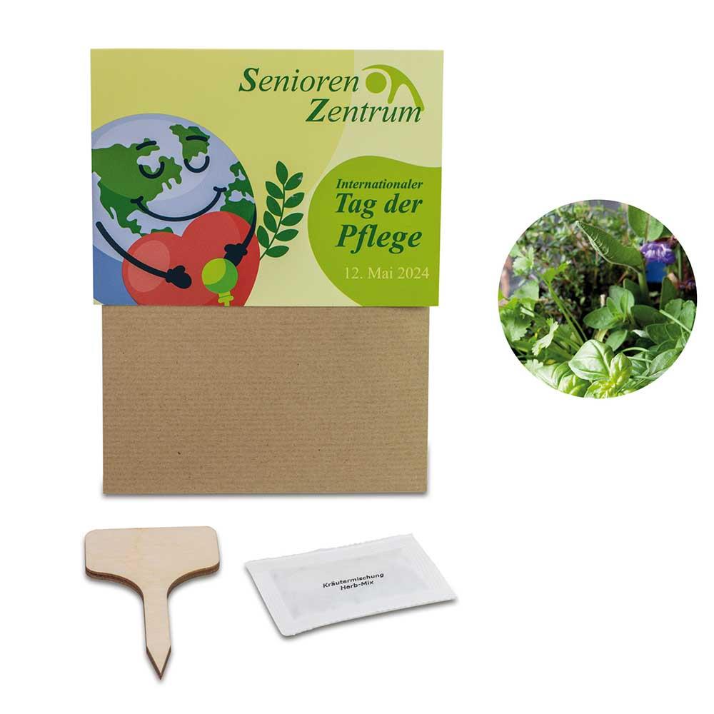 Pflanz-Set - 2er-Set - Kräutermischung / Sommerblumenmischung