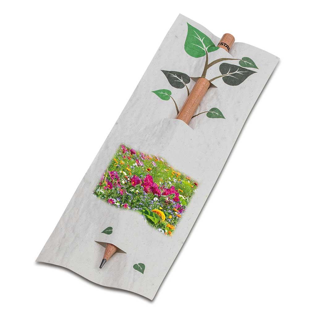 Bleistift im Samenpapieretui - Ostern - Blumenmischung, Druck 4/4c, Lasergravur