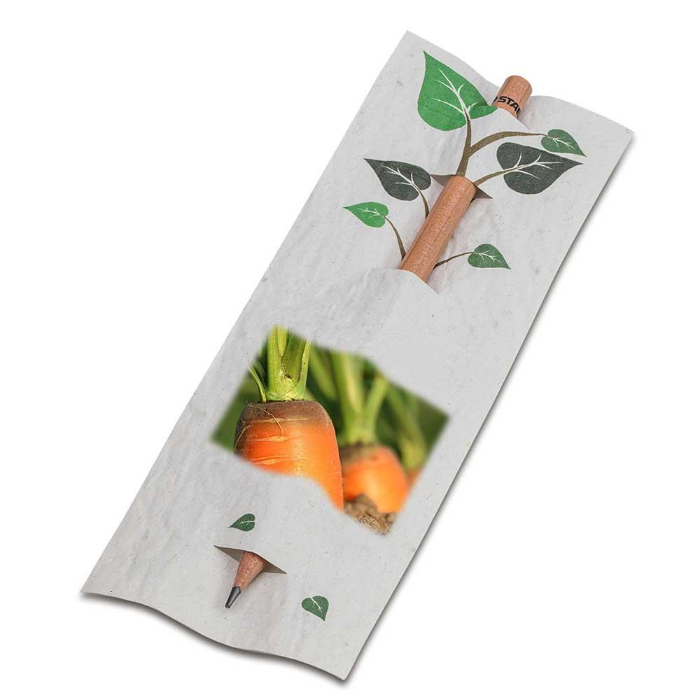 Bleistift im Samenpapieretui - Ostern - Karotte, Druck 4/4c, Lasergravur