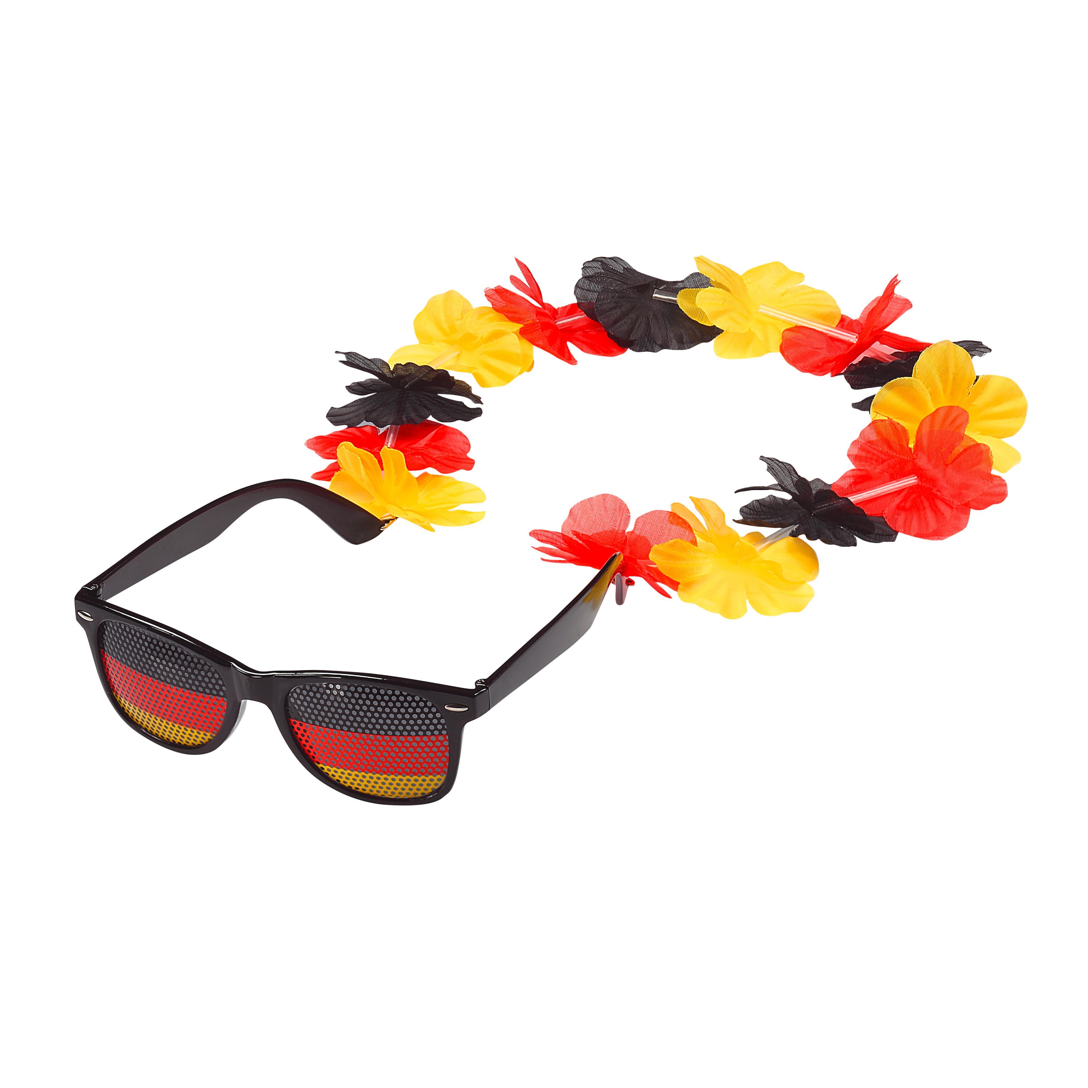 Spaßbrille ´Germany´ mit Blumenkette
