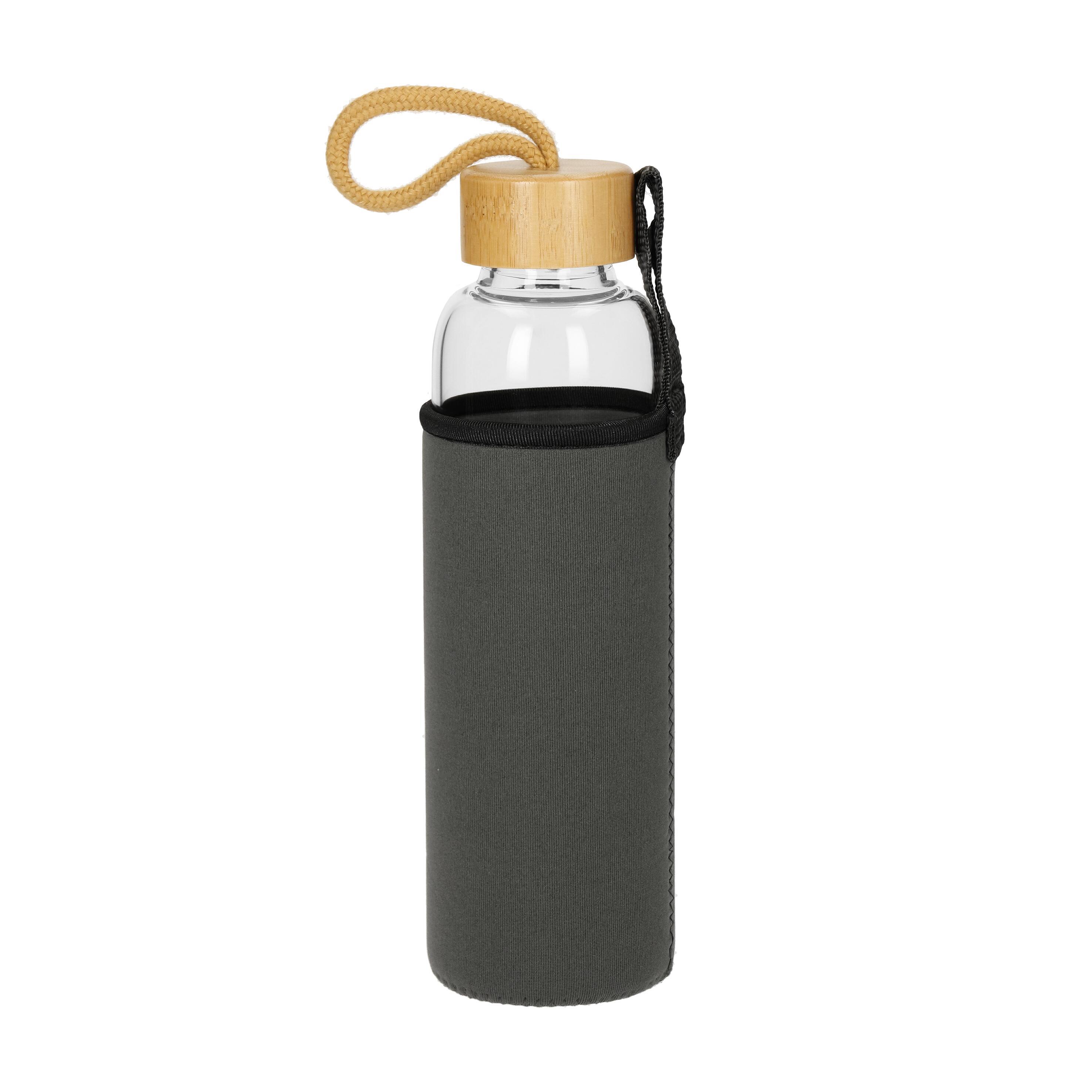 Glasflasche mit Hülle ´Bamboo´ 0,55 l