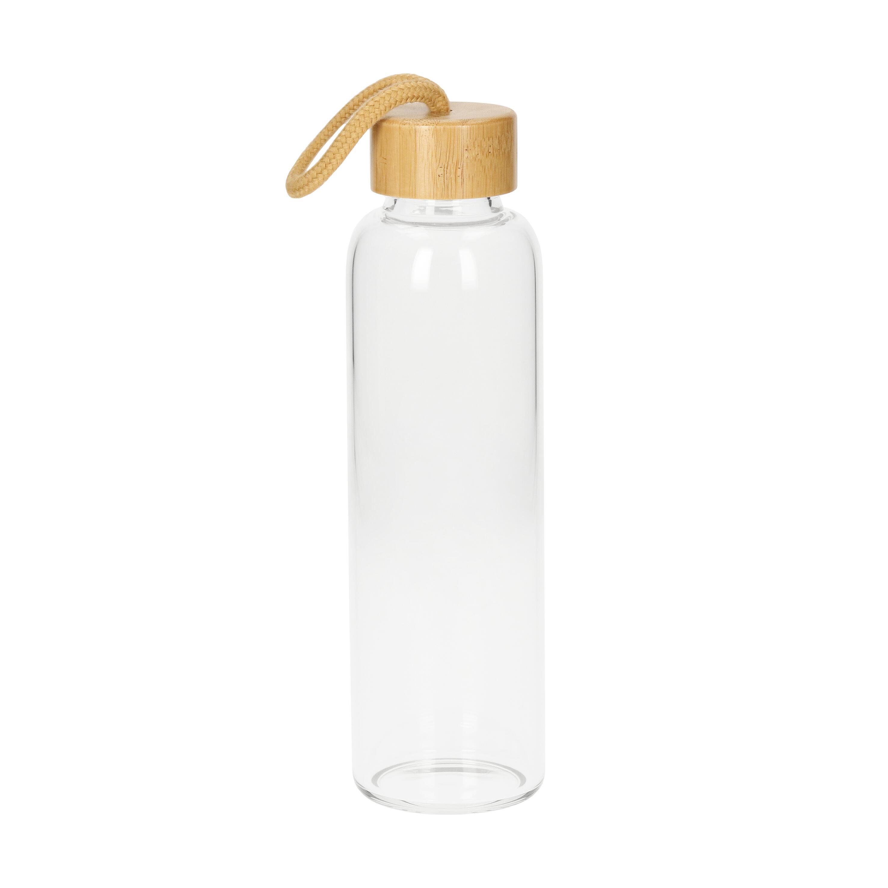 Glasflasche mit Hülle ´Bamboo´ 0,55 l