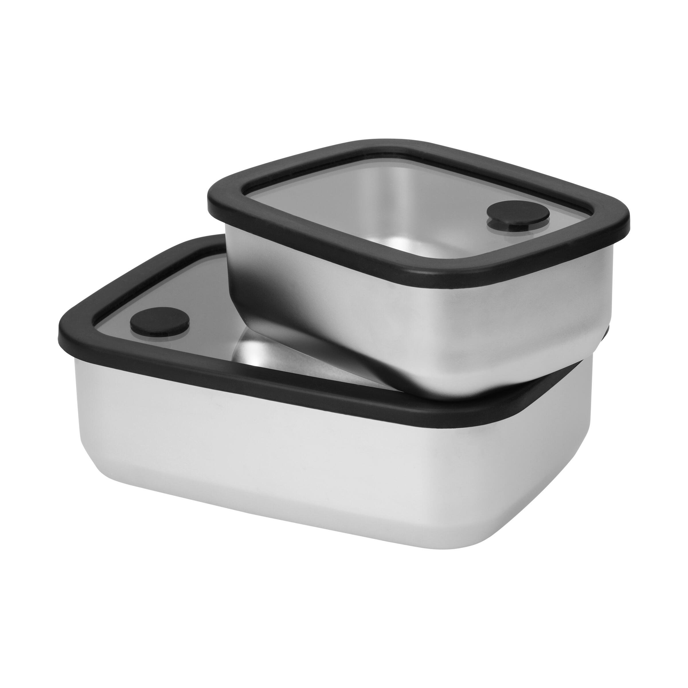 Edelstahl-Lunchbox mit Glasdeckel ´RILO´, 550 ml