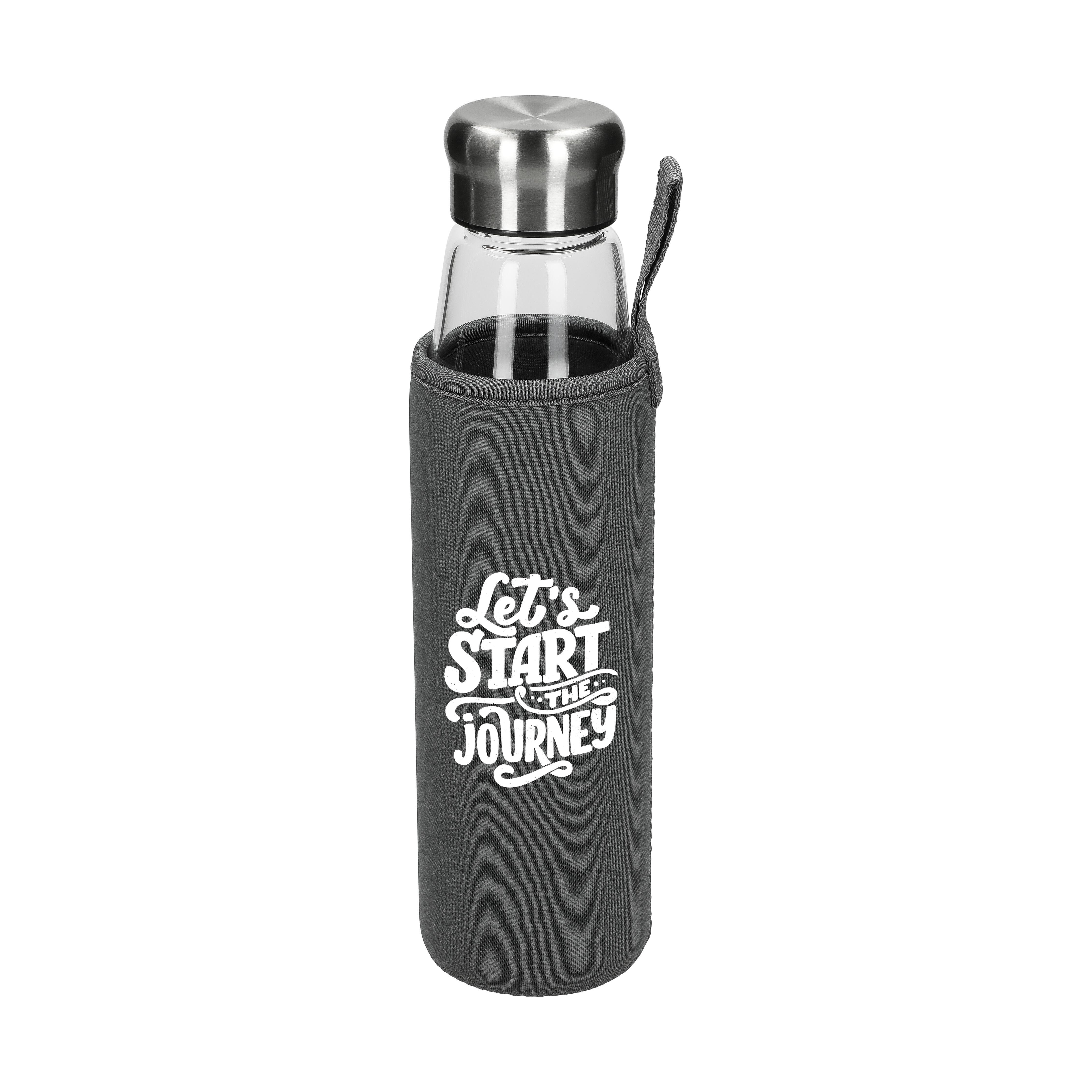 Glasflasche mit Hülle ´Life´ 0,7 l