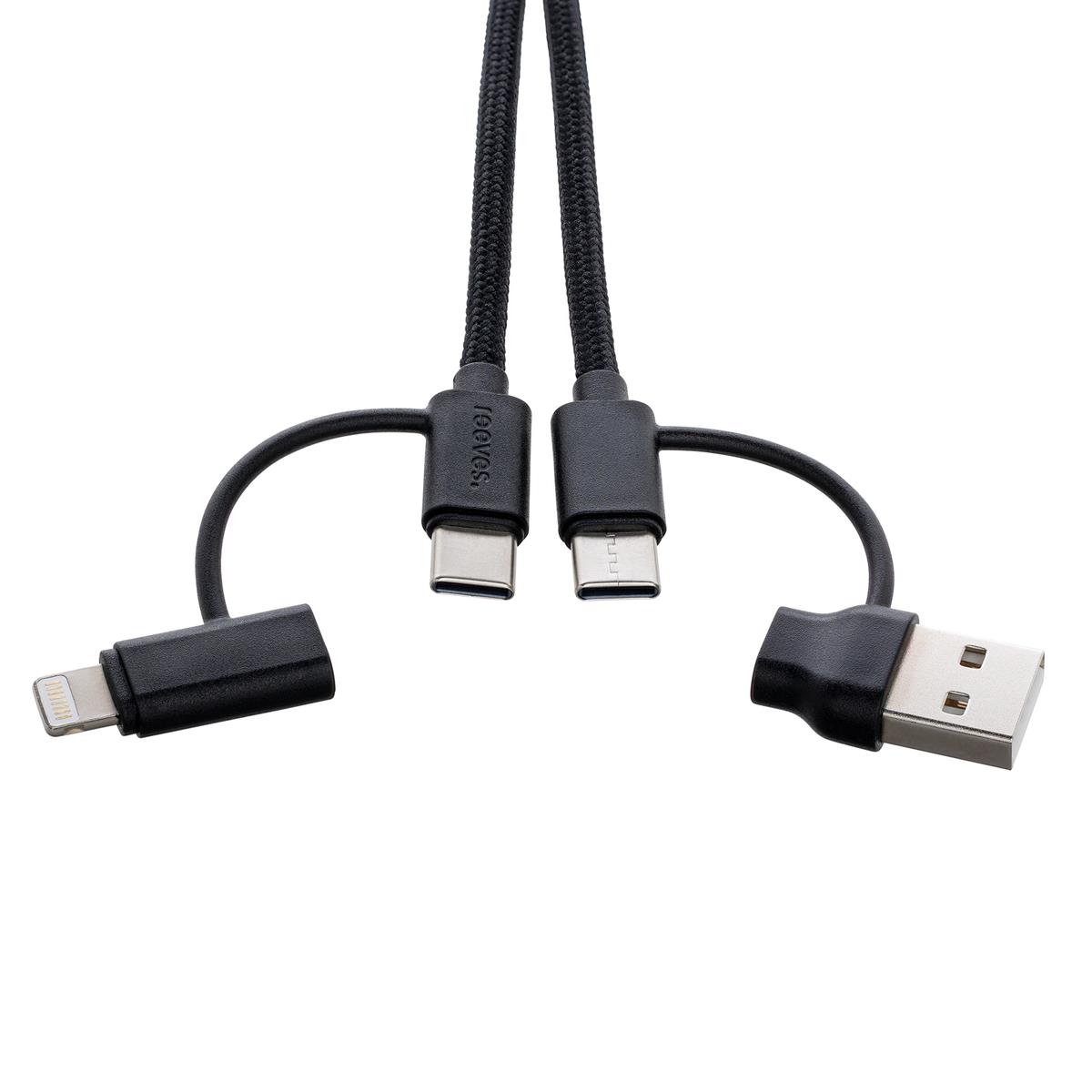 4-in-1 Ladekabel mit Beleuchtung REEVES-CONVERTICS LIGHT UP
