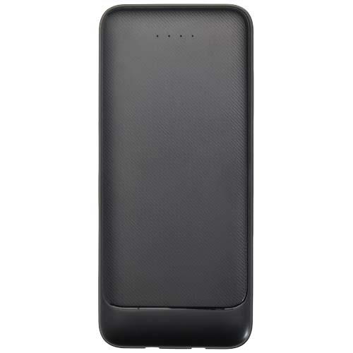 Adhil 10 W 10.000 mAh Powerbank aus recyceltem Kunststoff mit 2 integrierten Kabeln