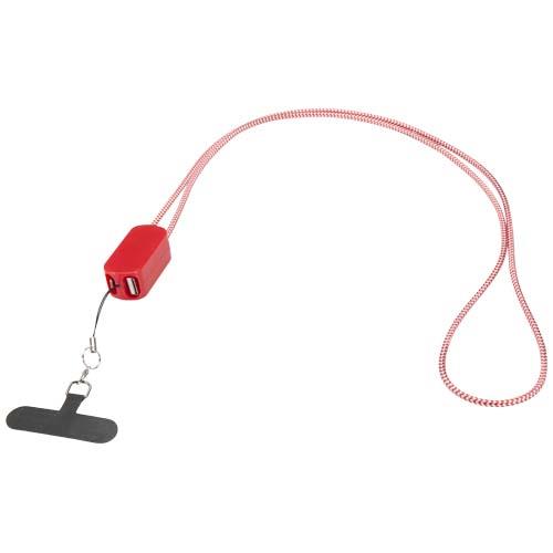 Anser Smartphone Lanyard aus recyceltem Kunststoff mit 27 W 5-in-1 integriertem Kabel