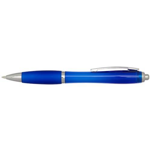 Nash RCS Kugelschreiber aus recyceltem Kunststoff mit farbigem Schaft und Griffzone (blaue Tinte)