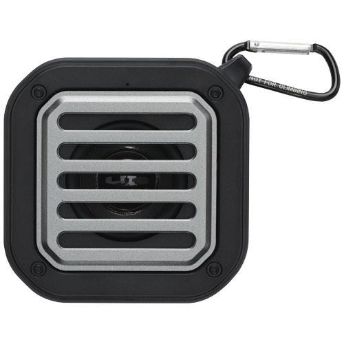 Solo 3W IPX5 Solar Bluetooth®-Lautsprecher aus recyceltem RCS Kunststoff mit Karabinerhaken