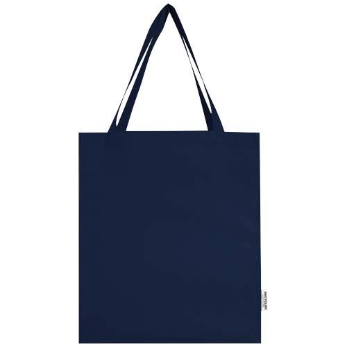 Madras 140 g/m² Baumwoll Tragetasche mit Seitenfalten aus GRS recycelter Baumwolle 12L