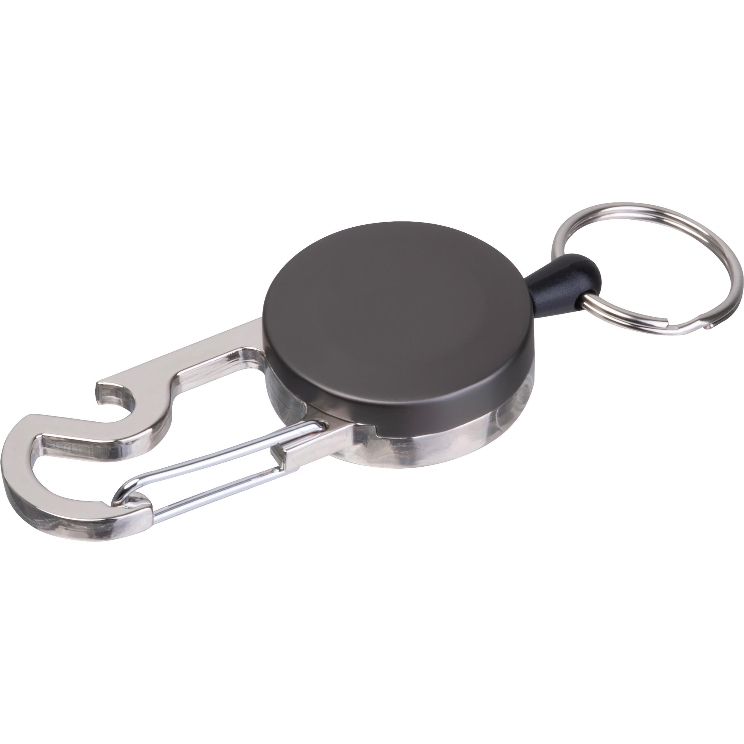 Ausziehbarer Schlüsselanhänger mit Karabiner aus Metall PEGGY