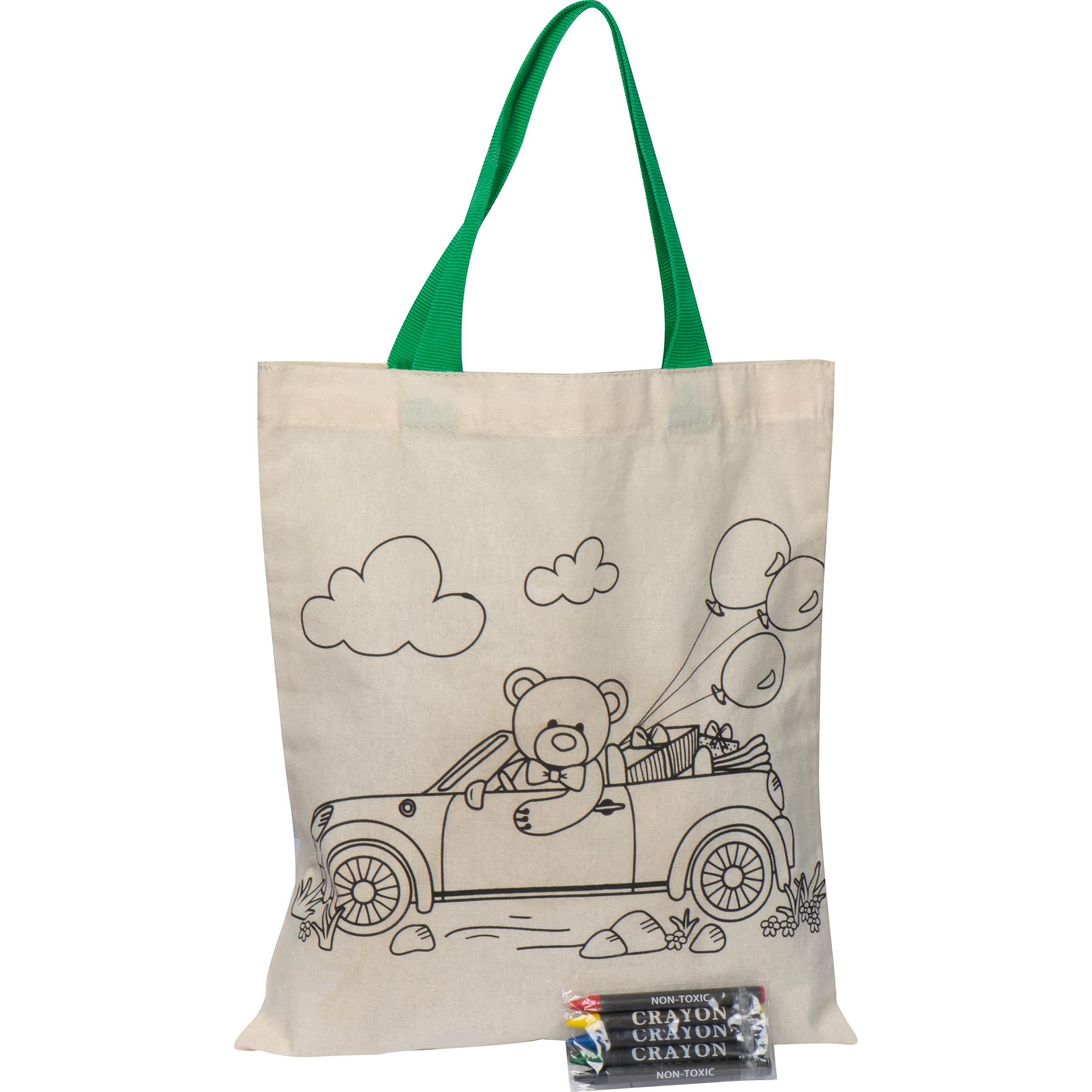 Baumwolltasche zum Ausmalen OLIVE