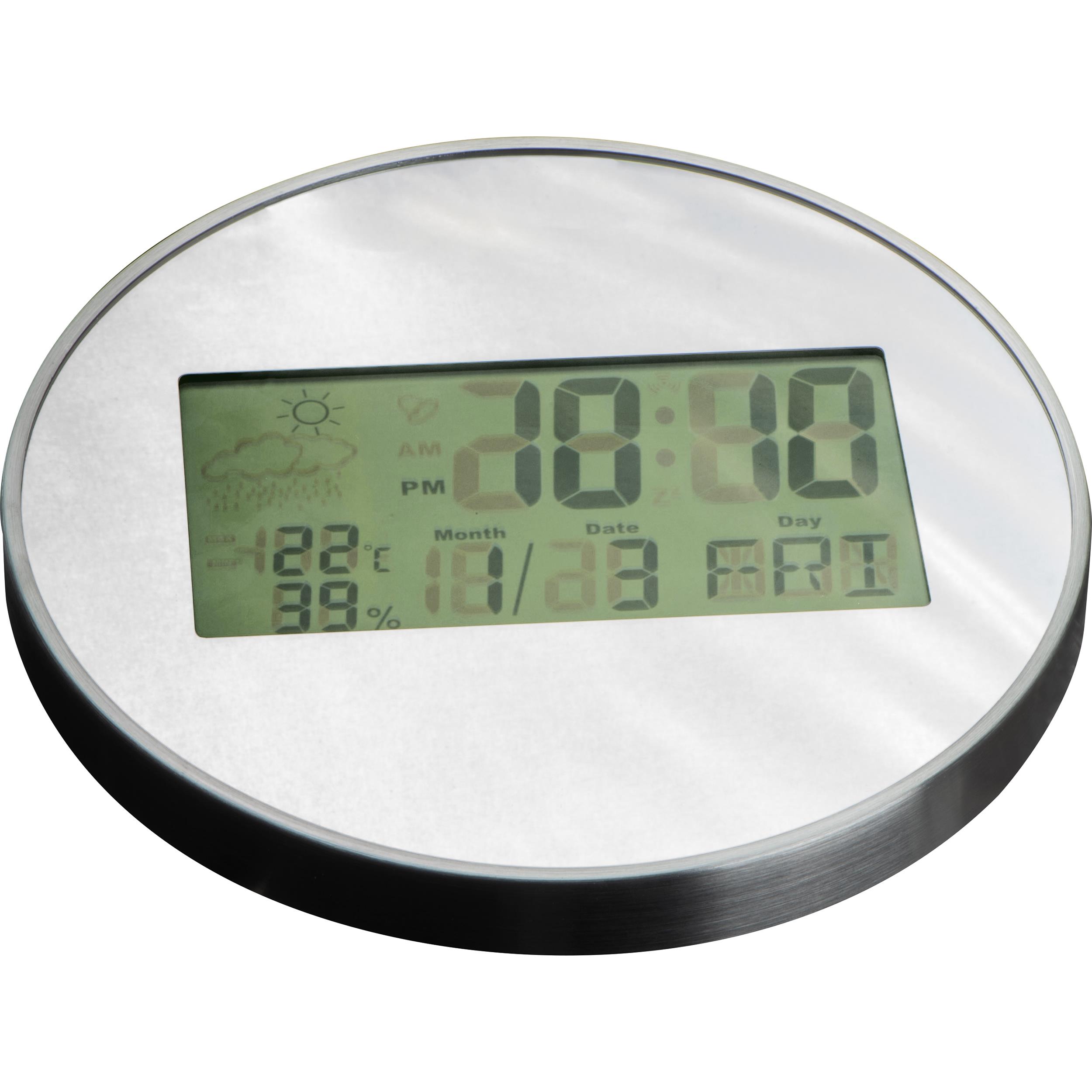 Verspiegelte Wanduhr mit Digitaldisplay TEOBALD