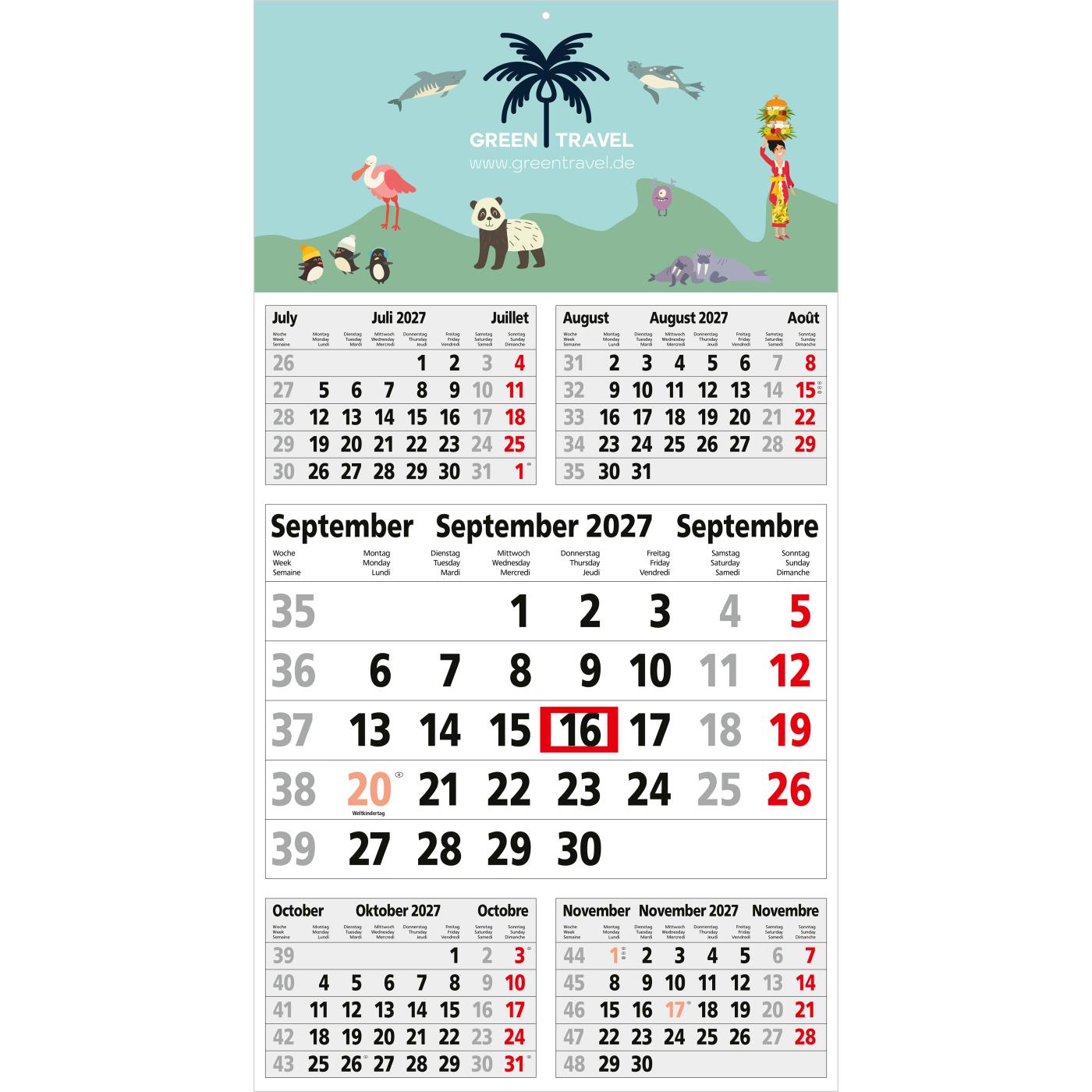 5-Monatskalender Einblatt Budget 5 EXPRESS großer laufender Monat
