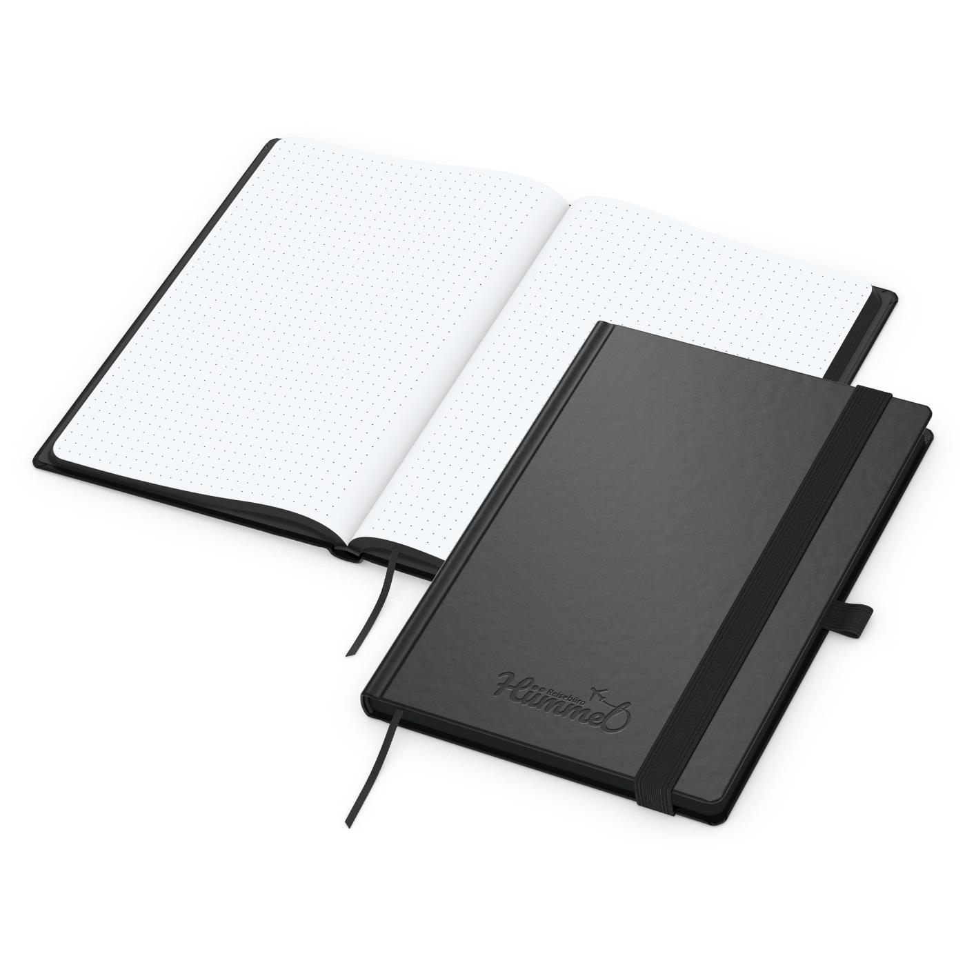 Notizbuch Hardcover Black-Book Ausstattung schwarz