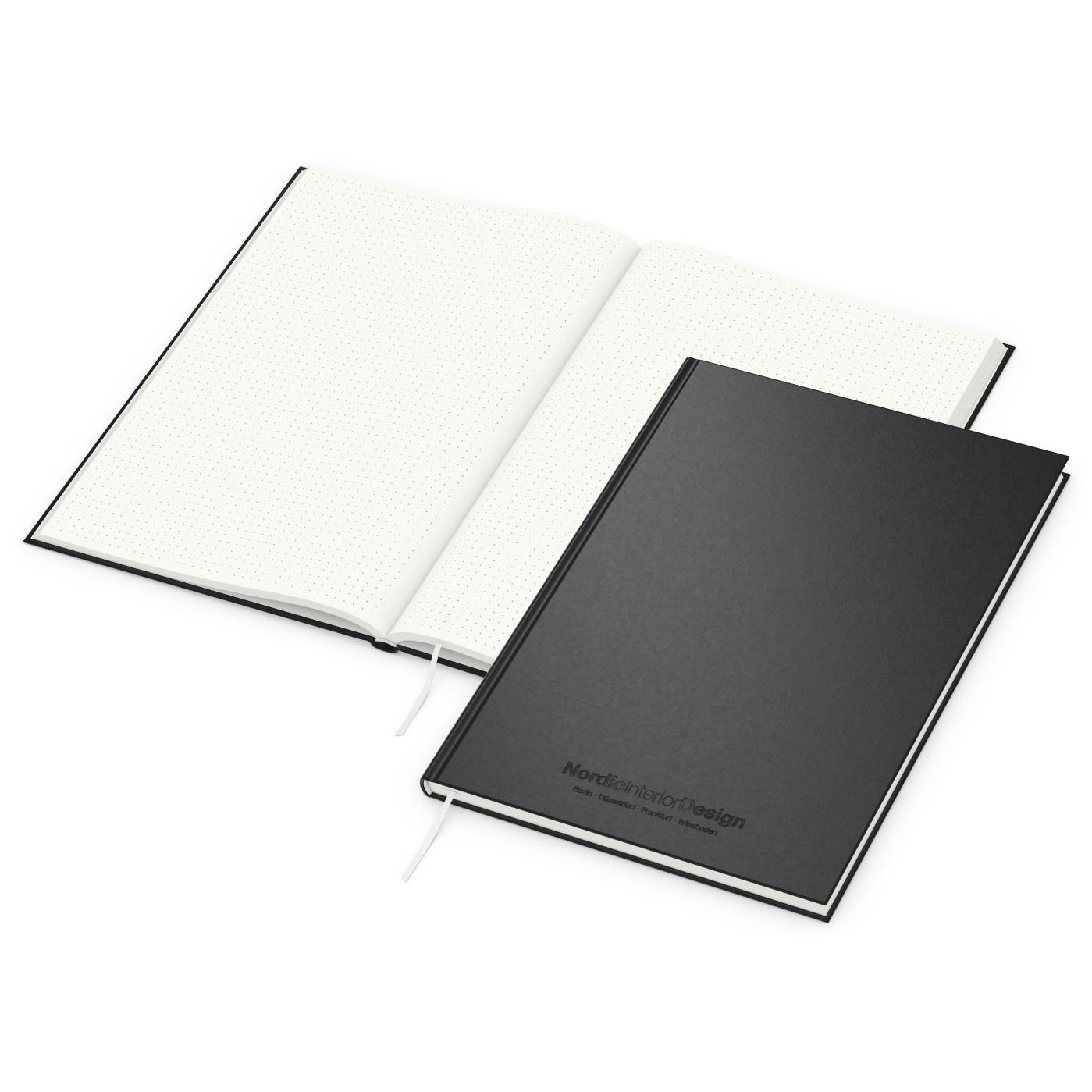 Notizbuch Note-Book Recycling-Inhaltspapier Ecken spitz Hardcover schwarz
