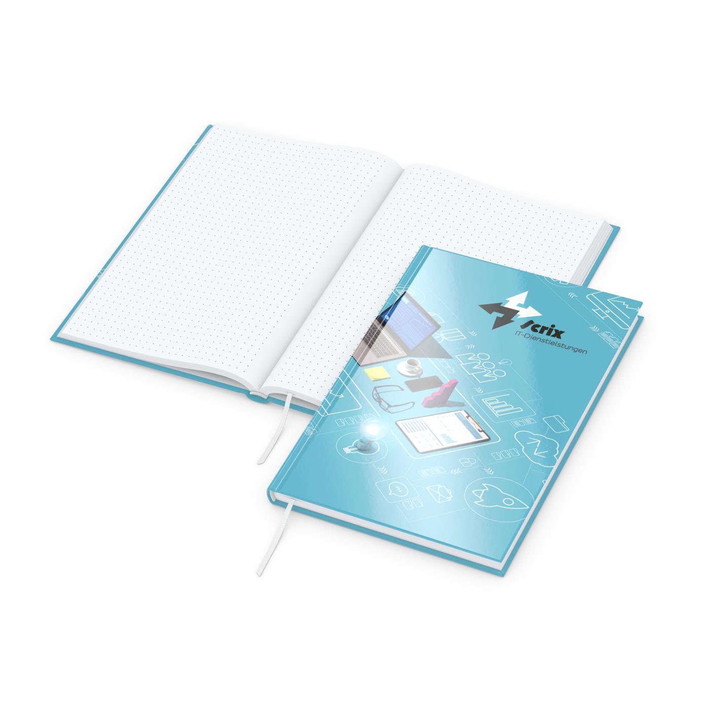 Notizbuch Note-Book Ecken spitz Hardcover individuell bedruckt