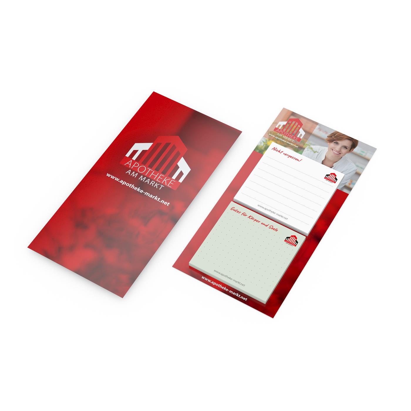 Haftnotiz-Karte Note-Card 2 Haftnotizblöcke 72 × 72 mm Trägerkarte