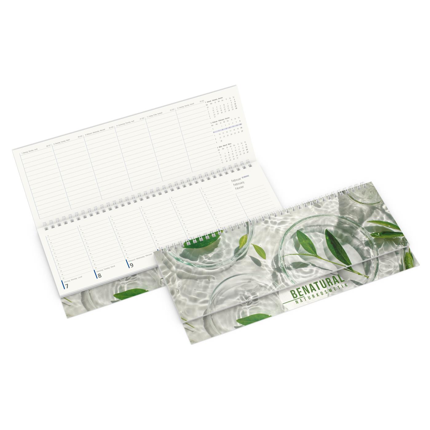 Tisch-Querkalender Compact Recycling-Kalendariumspapier 1 Woche = 2 Seiten