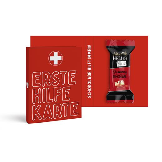 Lindt HELLO Mini Stick in Werbeklappkarte