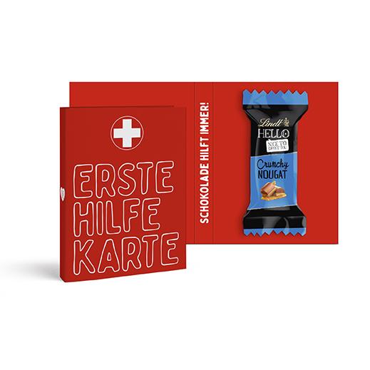 Lindt HELLO Mini Stick in Werbeklappkarte