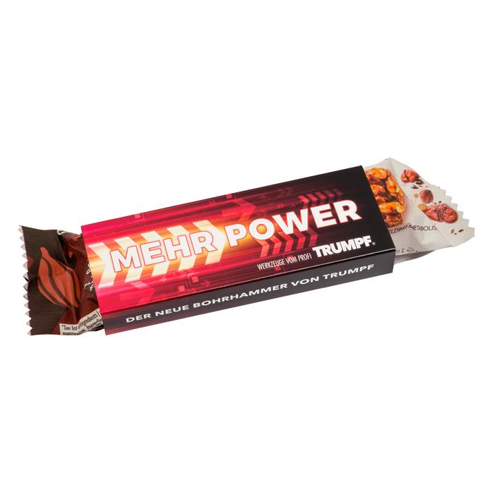 Powerbar Energy Riegel im Werbeschuber