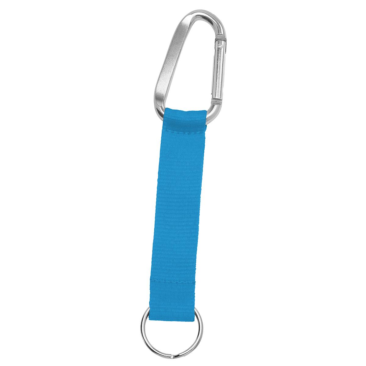 Grundfarbe Pastellblau (ca. Pantone PCC), Karabiner silber