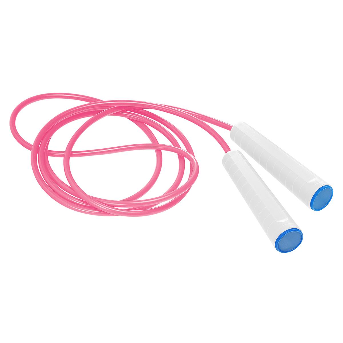 Griff weiß, Deckel blau, Seil pink