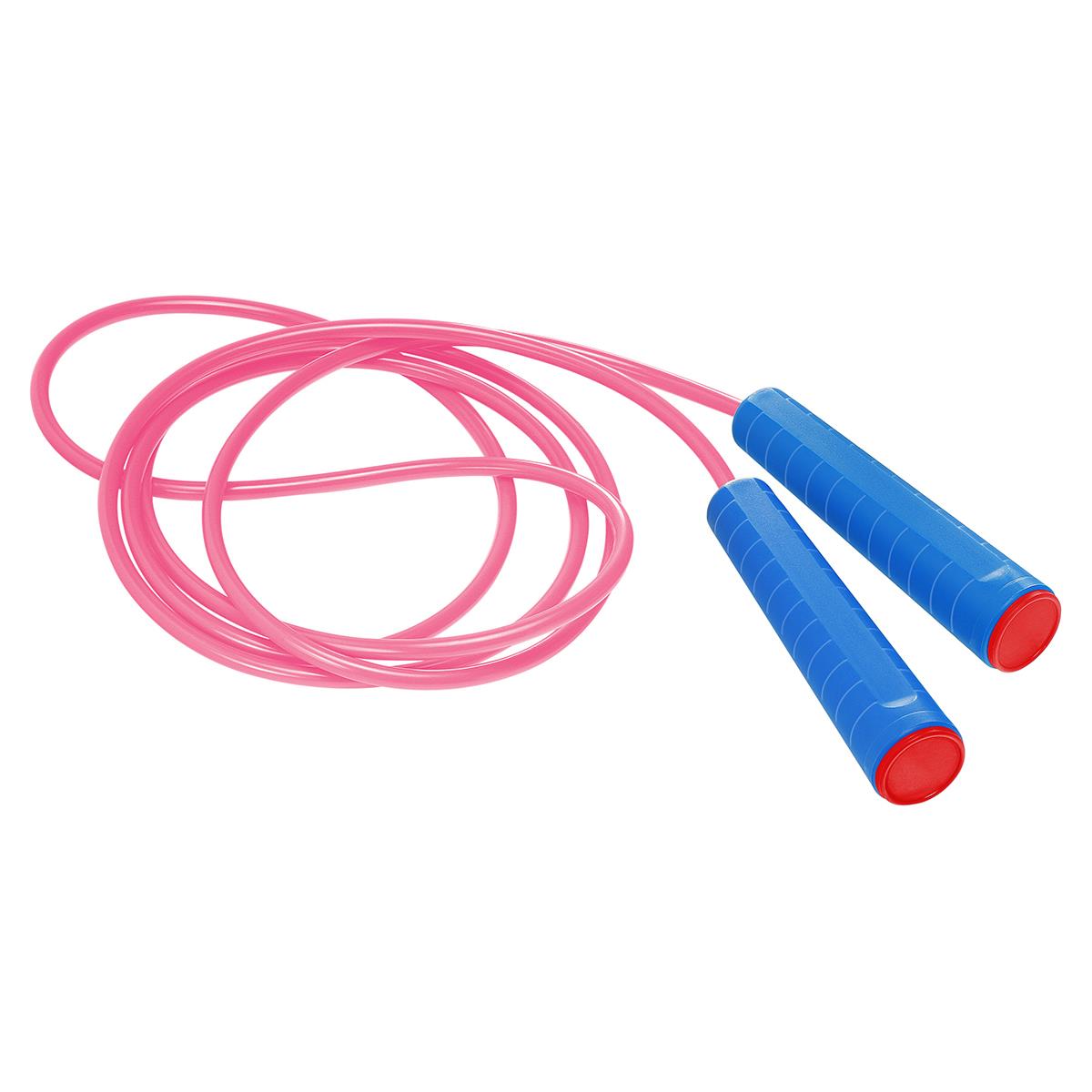 Griff blau, Deckel rot, Seil pink