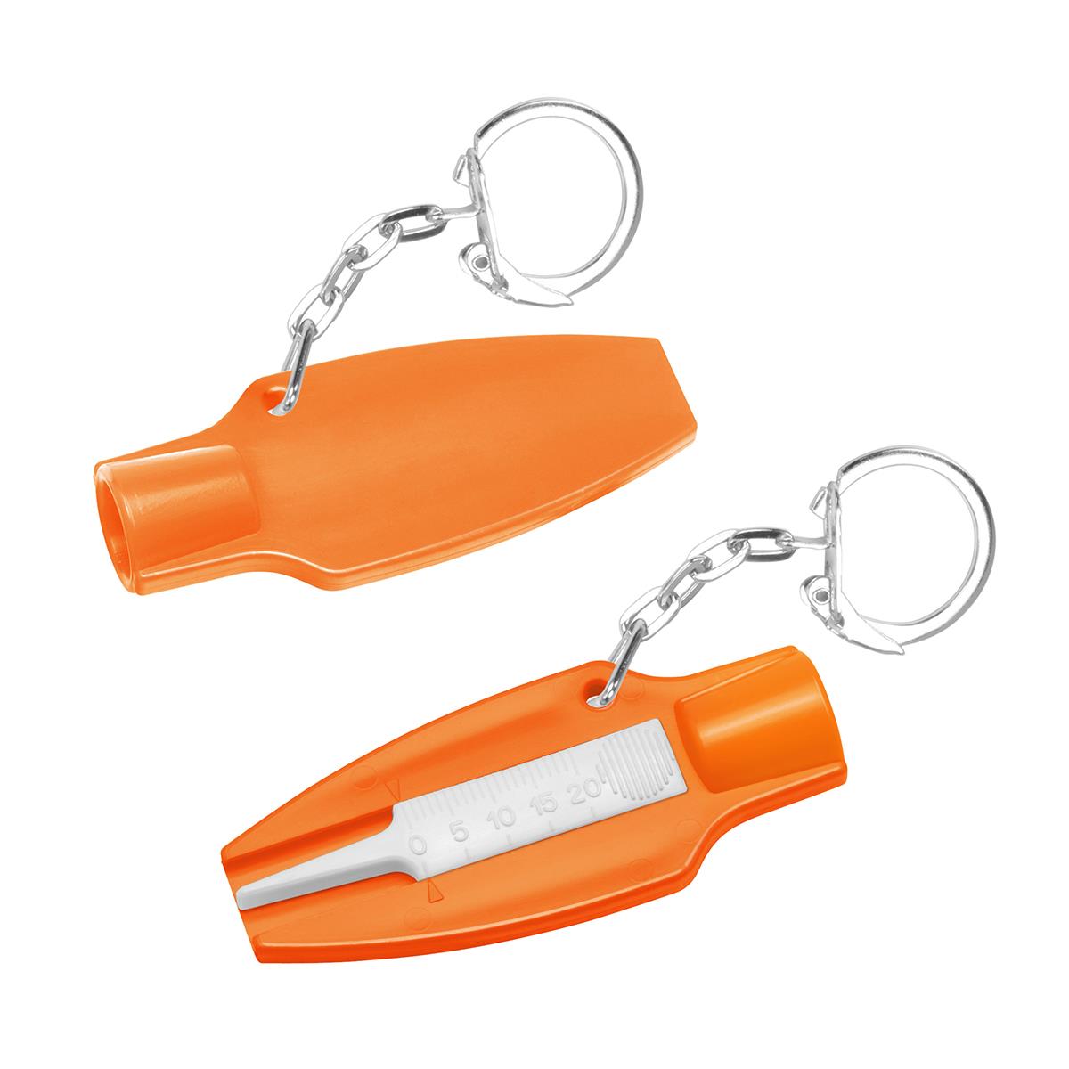 Grundfarbe orange, Prüfer weiß