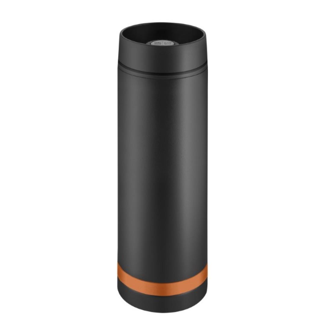 Metmaxx® Thermobecher ´Crema´ 360°  schwarz/Ring orange