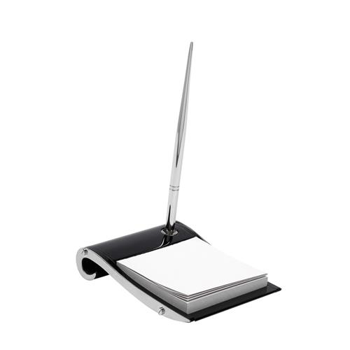 Notizblockhalter und Stift DORADO (schwarz)
