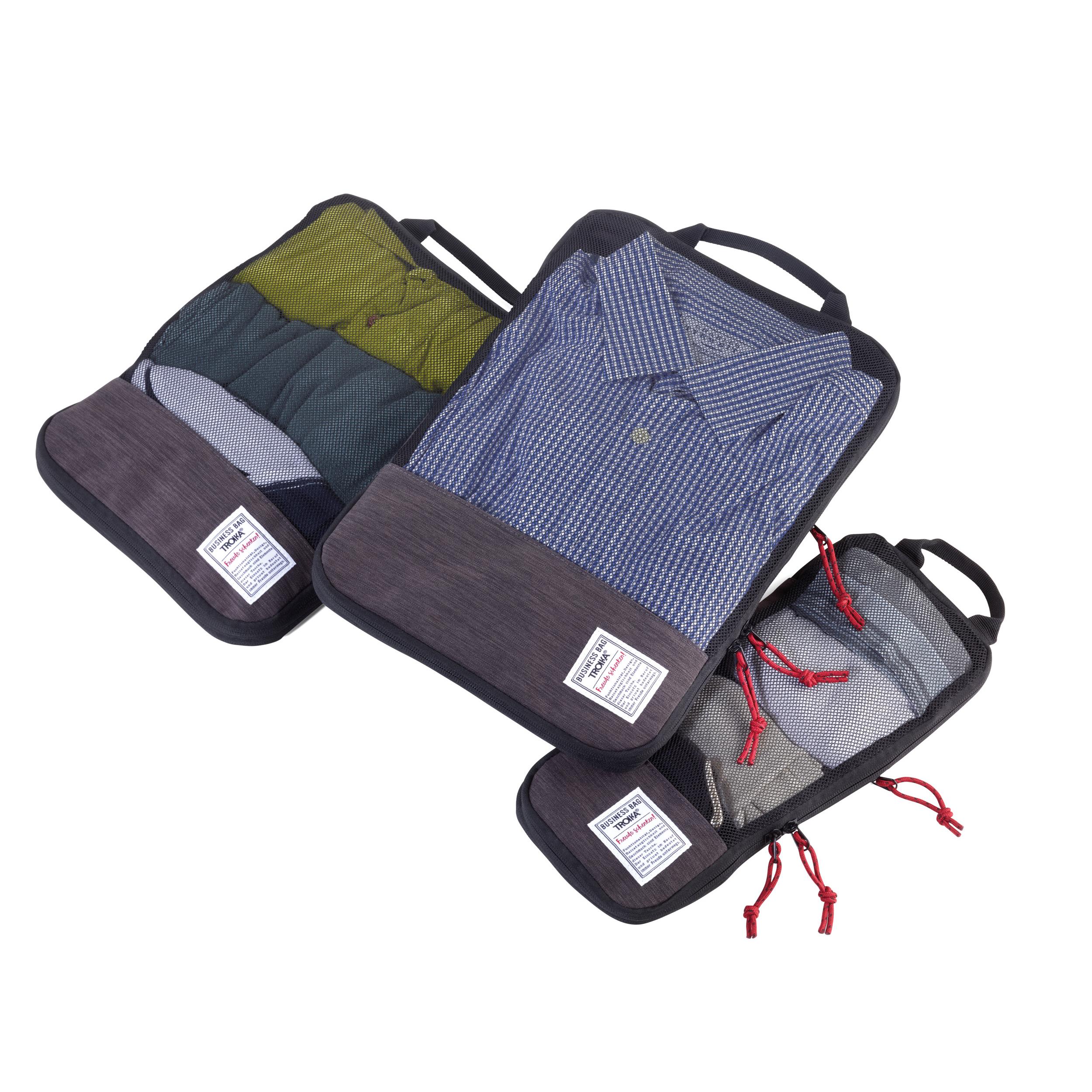 TROIKA Reise-Kompressionstaschen Set BUSINESS PACKING CUBES