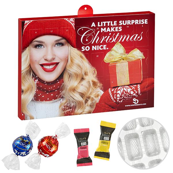 Premium Marken-Adventskalender mit Lindt Lindor & Hello Mini Stick-Mix