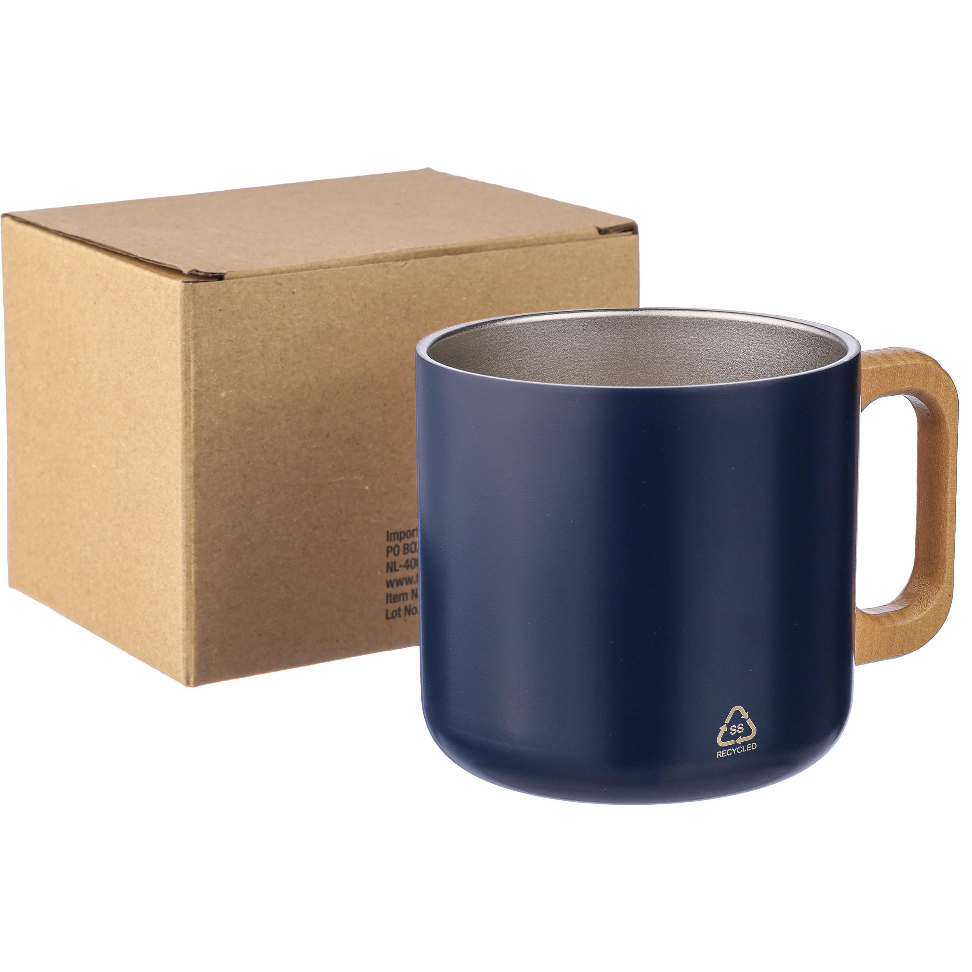 Doppelwandiger Becher aus recyceltem Edelstahl 400 ml Dwight