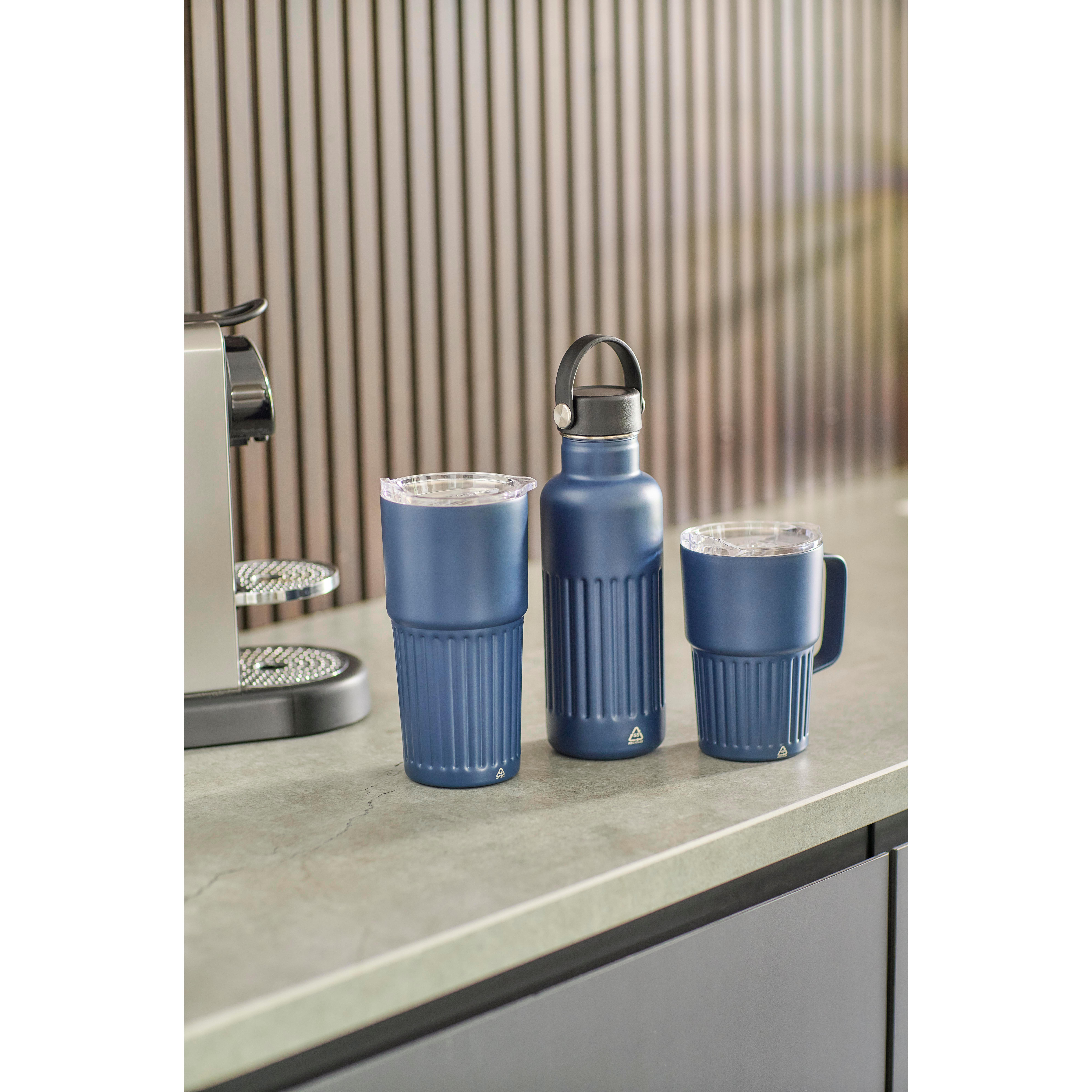 Recycelter Edelstahl-Reisebecher mit doppelter Wand (450 ml) Calo