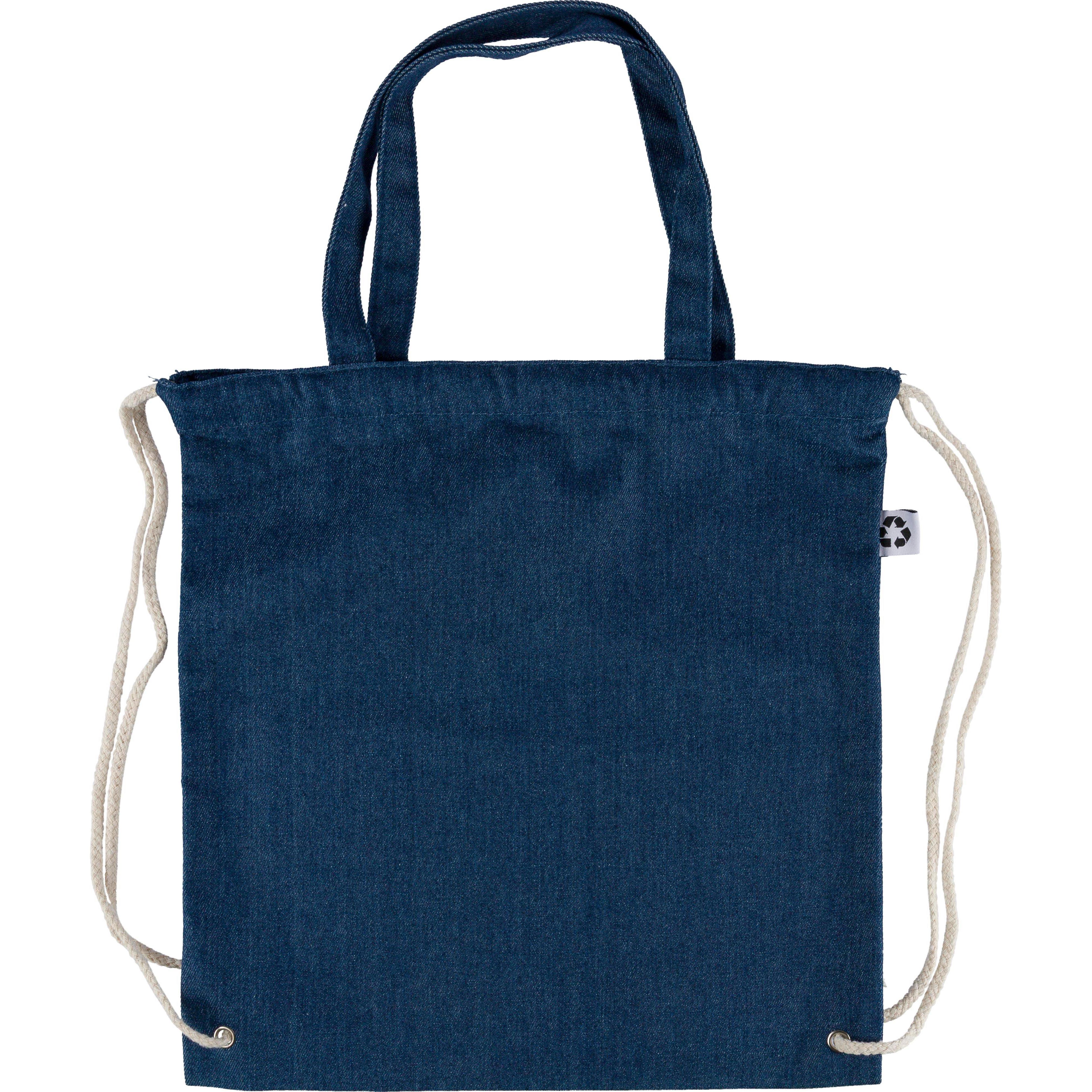 Recycelte Denim-Kordeltasche Dex