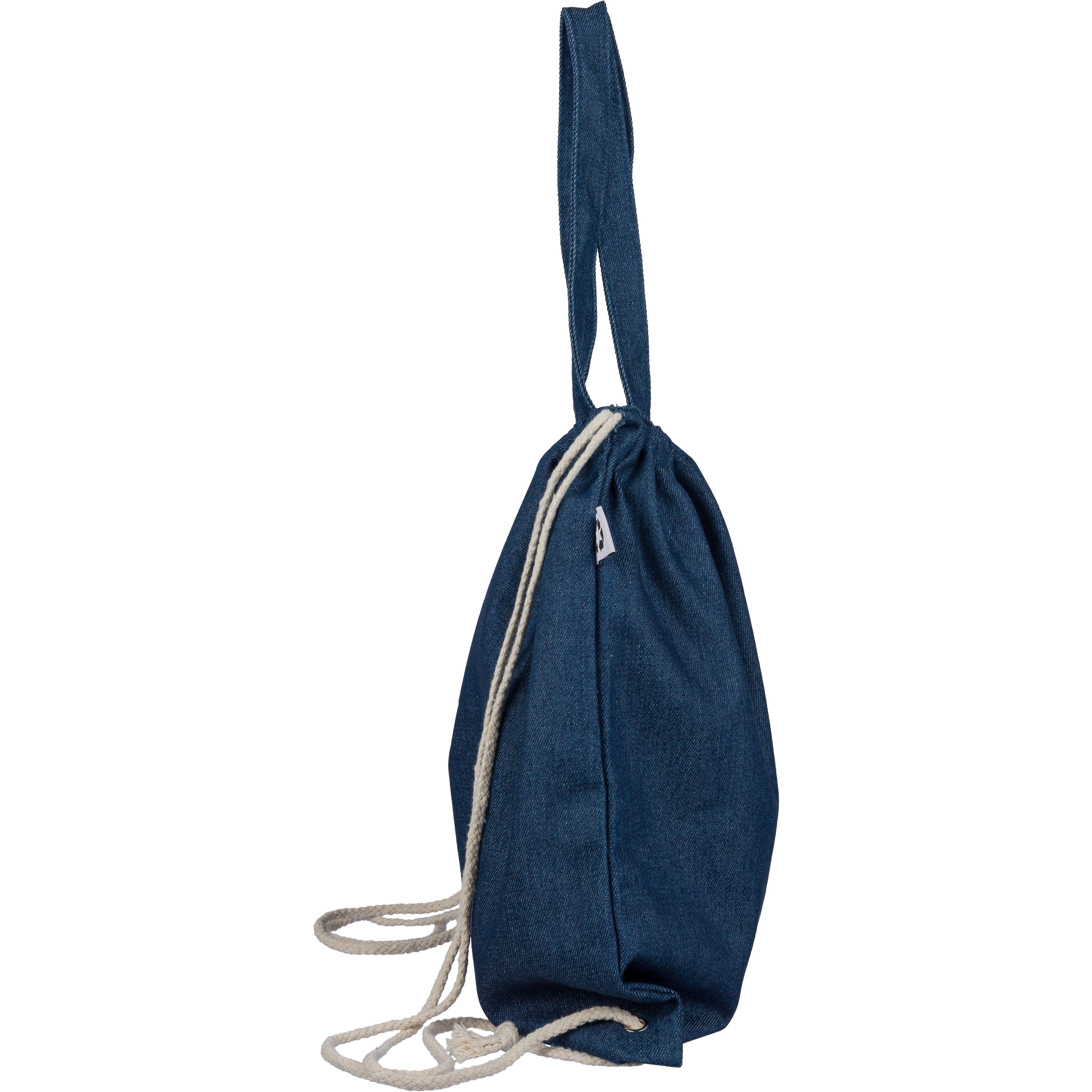 Recycelte Denim-Kordeltasche Dex