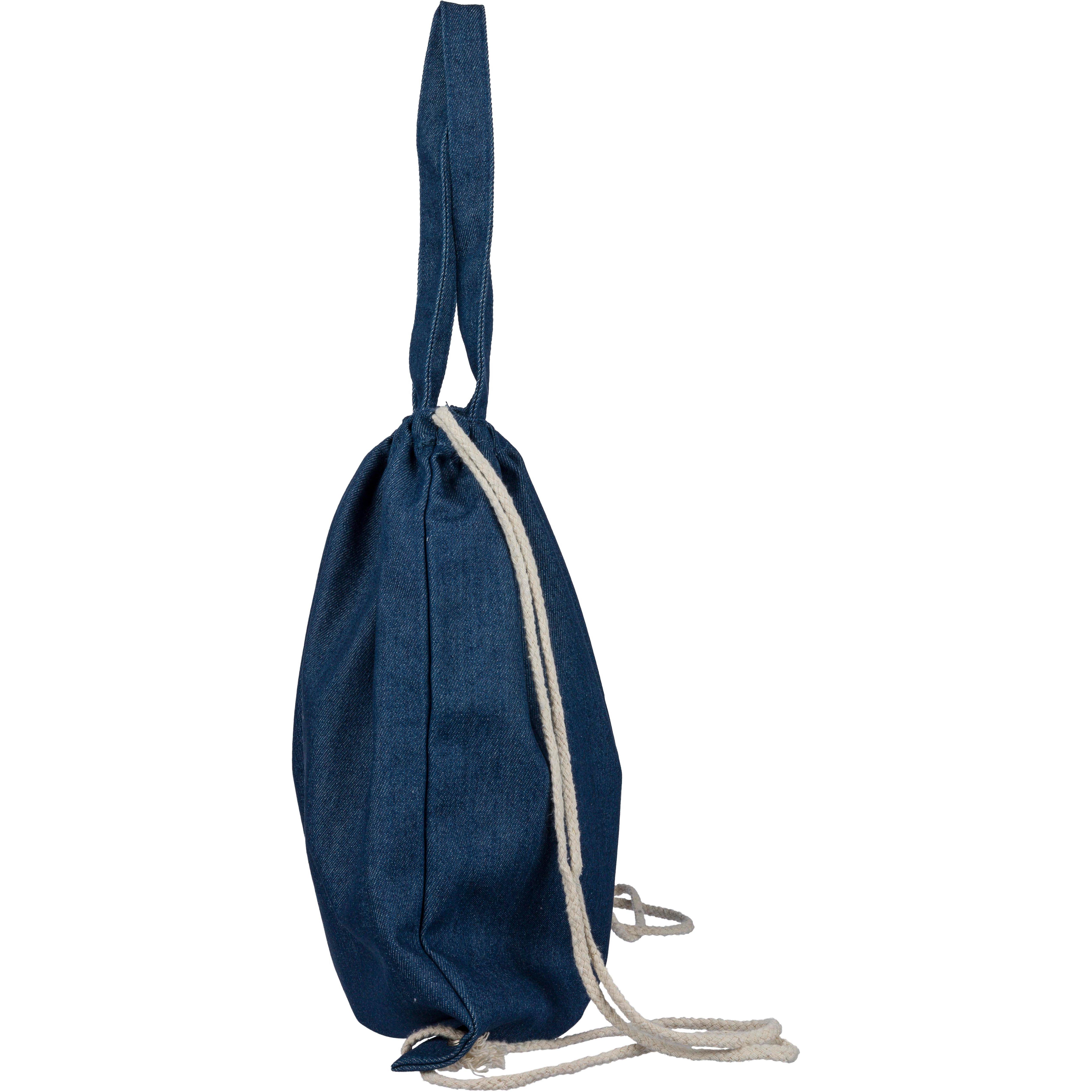 Recycelte Denim-Kordeltasche Dex