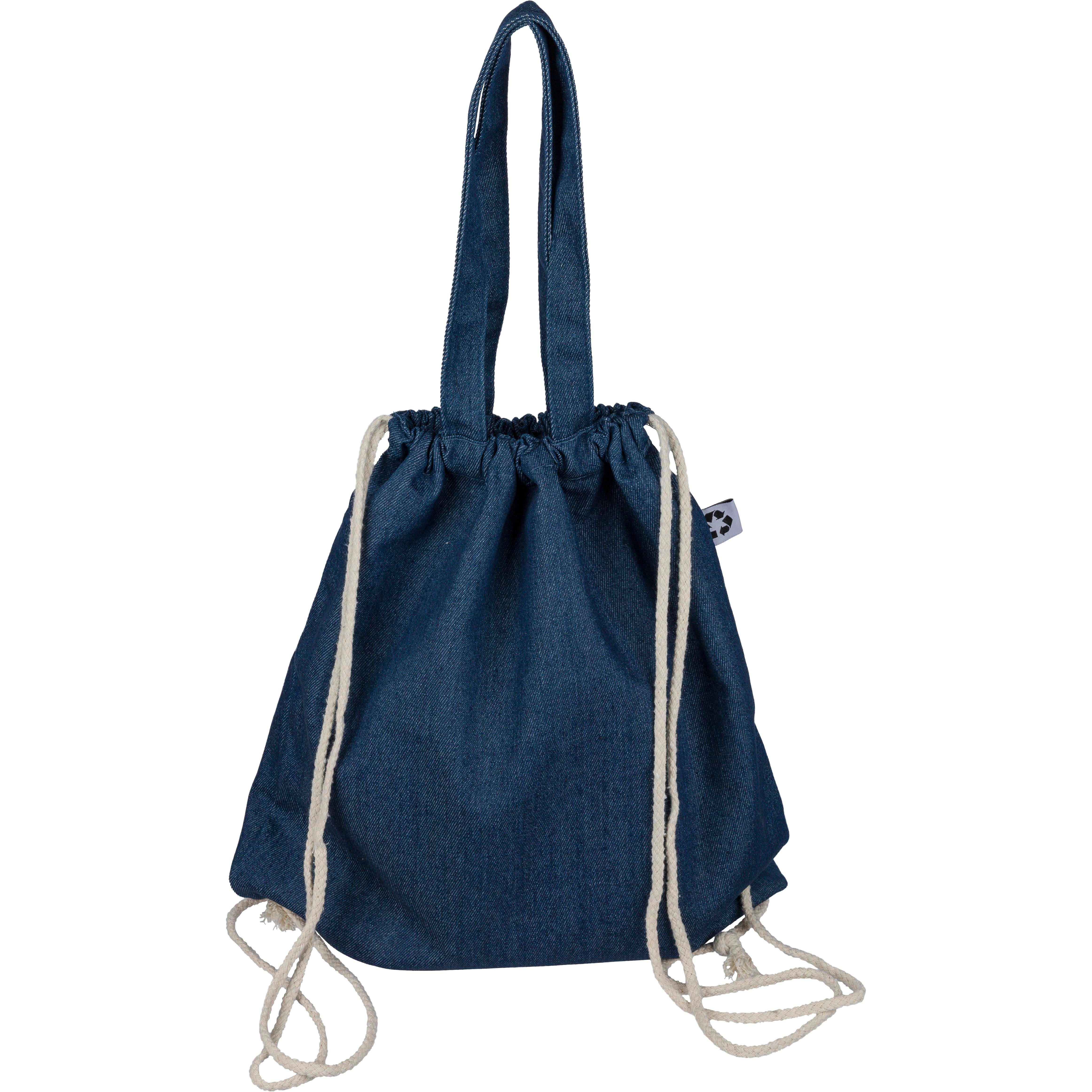 Recycelte Denim-Kordeltasche Dex