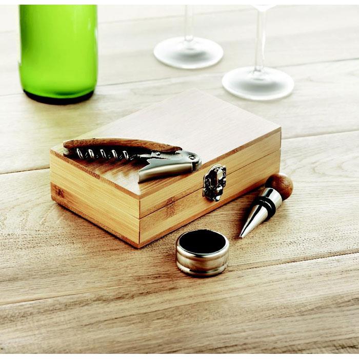 Weinset in einer Bambus-Box
